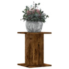 Plantenstandaarden van bewerkt hout voor stijlvolle plantpresentaties - Gerookt eiken / 30 x 30 x 40 cm / 1
