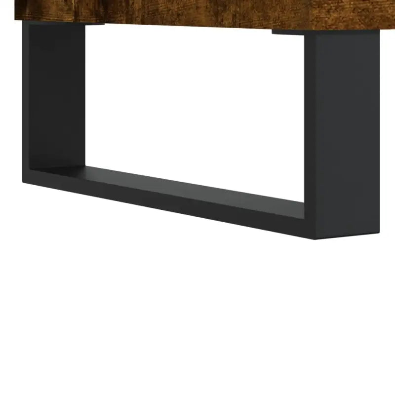 Platenkast met stevige blad en ijzeren poten van bewerkt hout - Cd- & dvd-kasten