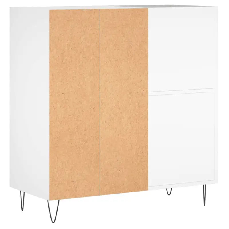 Platenkast met stevige blad en ijzeren poten van bewerkt hout - Cd- & dvd-kasten