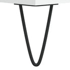 Platenkast met stevige blad en ijzeren poten van bewerkt hout - Cd- & dvd-kasten