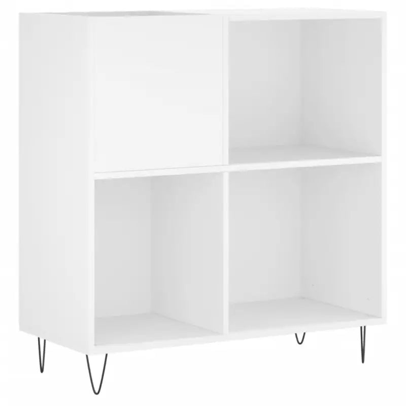 Platenkast met stevige blad en ijzeren poten van bewerkt hout - Cd- & dvd-kasten