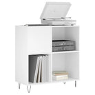Platenkast met stevige blad en ijzeren poten van bewerkt hout - Cd- & dvd-kasten