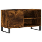 Platenkast met stevige blad en ijzeren poten van bewerkt hout - Cd- & dvd-kasten
