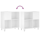Platenkast met stevige blad en ijzeren poten van bewerkt hout - Cd- & dvd-kasten