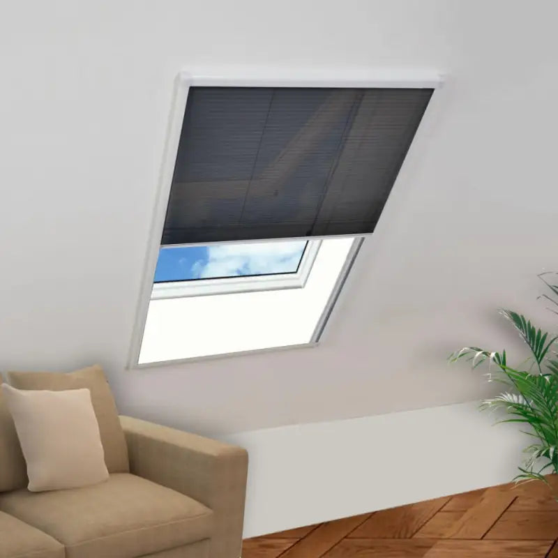 Plissé Raamhorren met Aluminium Frame voor Dakramen Veiliger en Frisser - Wit / 60 x 80 cm - Raamhorren