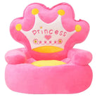Pluche Kinderstoel met Kroonborduursels voor Speelkamer of Slaapkamer - Kinderstoelen
