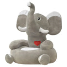 Pluche Kinderstoel met Kroonborduursels voor Speelkamer of Slaapkamer - Olifant - Kinderstoelen