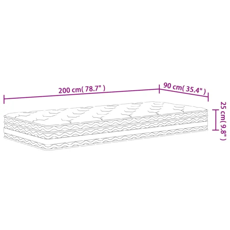 Pocketveringmatras voor comfortabele en duurzame slaap ervaring - 90 x 200 cm / 1 - Matrassen