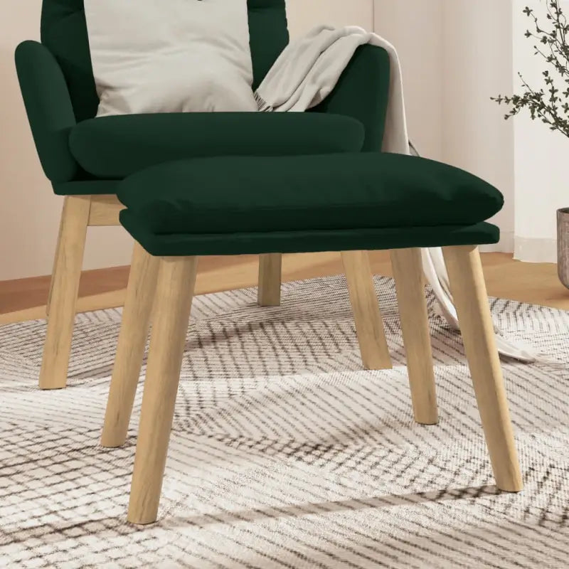 Poefs Comfortabele Fluweel Voetenbank voor een Moderne Interieur - Donkergroen / 1 / Lichtbruin - Poefs