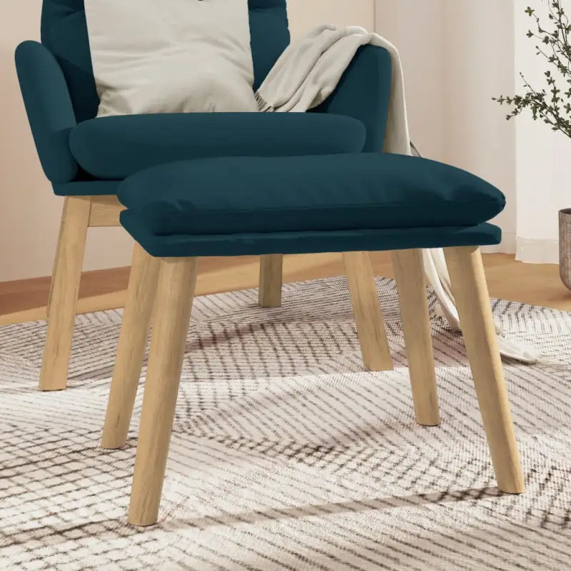 Poefs Comfortabele Fluweel Voetenbank voor een Moderne Interieur - Blauw / 1 / Lichtbruin - Poefs