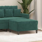 Poefs Comfortabele Fluwelen Voetenbank voor een Modern Interieur - Donkergroen / 70 x 55 x 41 cm / 1 - Poefs
