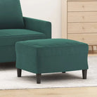 Poefs Comfortabele Fluwelen Voetenbank voor een Modern Interieur - Donkergroen / 60 x 50 x 41 cm / 1 - Poefs