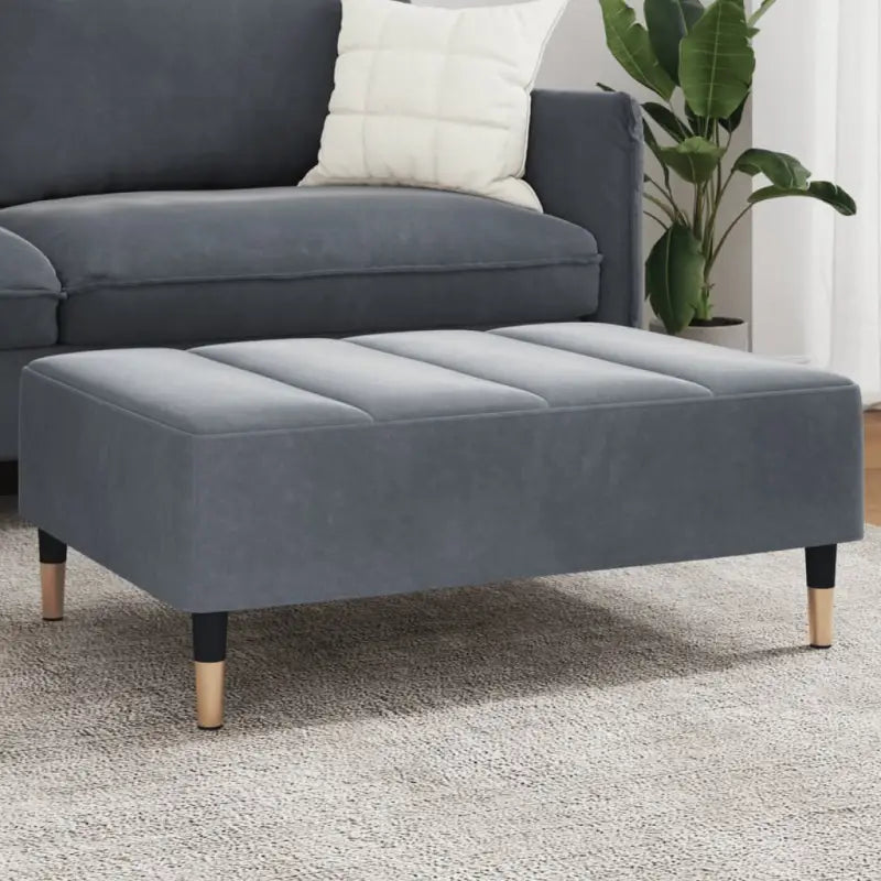Poefs Comfortabele Fluwelen Voetenbank voor een Modern Interieur - Donkergrijs / 1 - Poefs