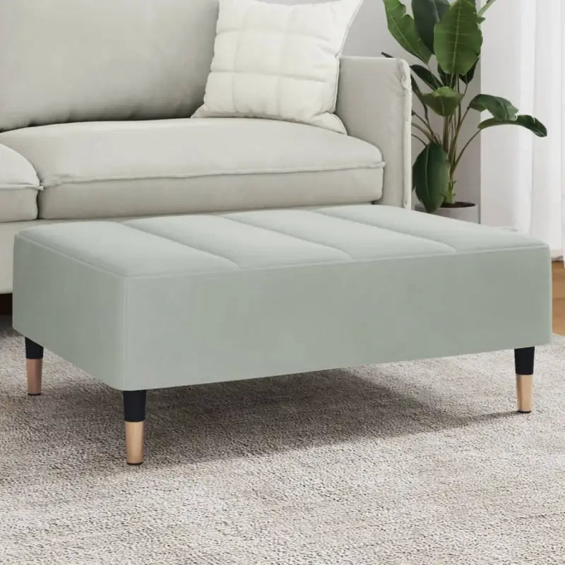 Poefs Comfortabele Fluwelen Voetenbank voor een Modern Interieur - Lichtgrijs / 1 - Poefs