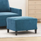 Poefs Comfortabele Fluwelen Voetenbank voor een Modern Interieur - Blauw / 60 x 50 x 41 cm / 1 - Poefs