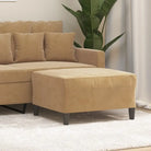 Poefs Comfortabele Fluwelen Voetenbank voor een Modern Interieur - Bruin / 70 x 55 x 41 cm / 1 - Poefs