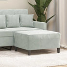 Poefs Comfortabele Fluwelen Voetenbank voor een Modern Interieur - Lichtgrijs / 70 x 55 x 41 cm / 1 - Poefs