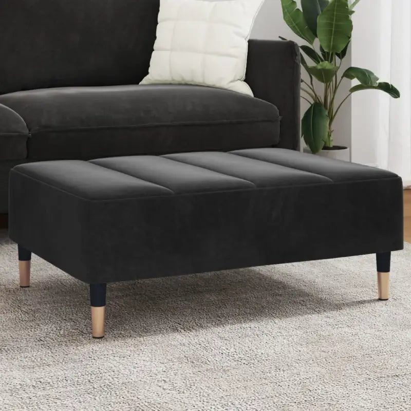 Poefs Comfortabele Fluwelen Voetenbank voor een Modern Interieur - Zwart / 1 - Poefs