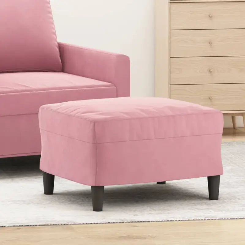 Poefs Comfortabele Fluwelen Voetenbank voor een Modern Interieur - Roze / 60 x 50 x 41 cm / 1 - Poefs