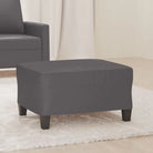 Poefs Comfortabele voetenbank met duurzaam kunstleer - Grijs / 70 x 55 x 41 cm / 1 - Poefs