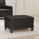 Poefs Comfortabele voetenbank met duurzaam kunstleer - Zwart / 70 x 55 x 41 cm / 1 - Poefs