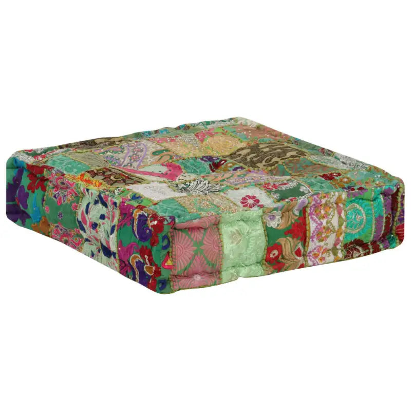 Poefs in vintage stijl met patchwork ontwerp en prachtige borduursels - Poefs