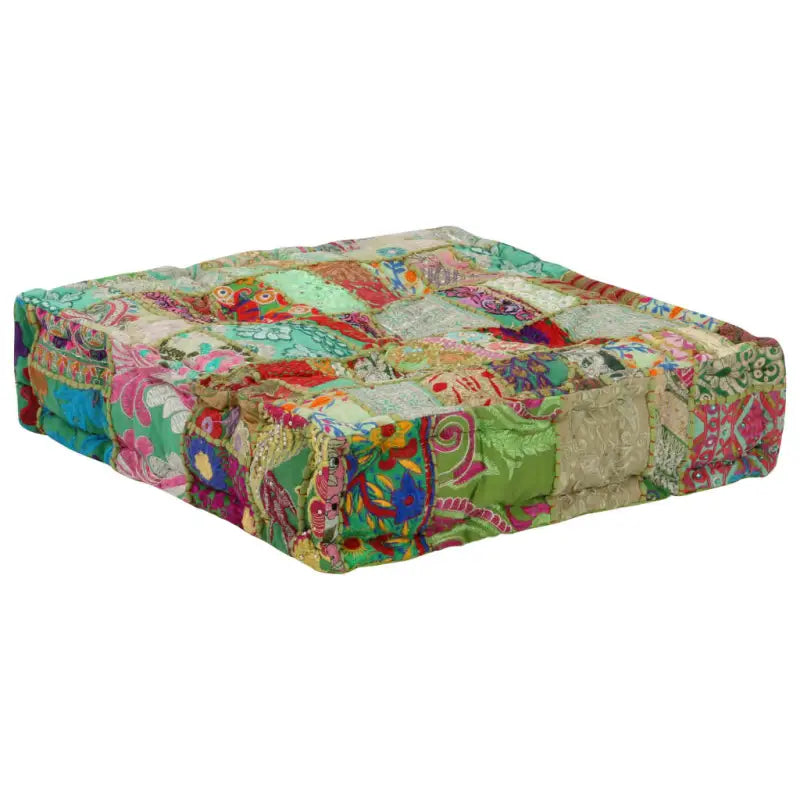 Poefs in vintage stijl met patchwork ontwerp en prachtige borduursels - Poefs