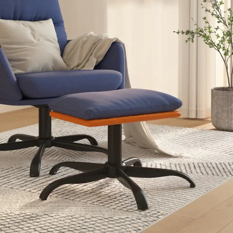 Poefs met metalen poten voor een modern en comfortabel interieur - Blauw en bruin / 1 - Poefs