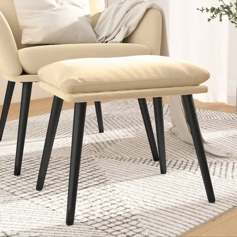 Poefs met metalen poten voor een modern en comfortabel interieur - Crèmewit / 1 - Poefs