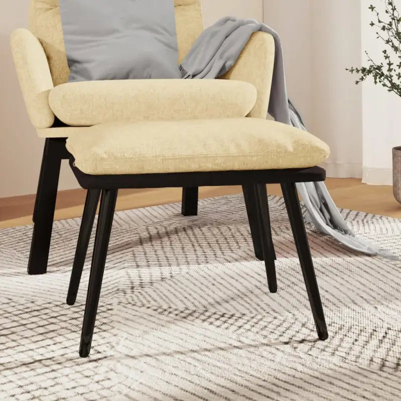 Poefs met metalen poten voor een modern en comfortabel interieur - Crème / 1 - Poefs
