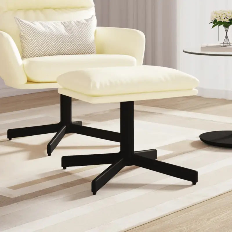 Poefs met metalen poten voor een modern en comfortabel interieur - Crème / 1 - Poefs