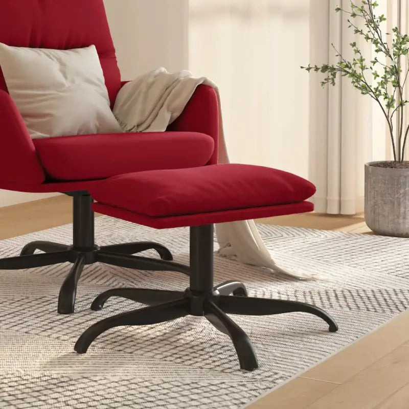 Poefs met metalen poten voor een modern en luxe interieur - Wijnrood / 1 - Poefs
