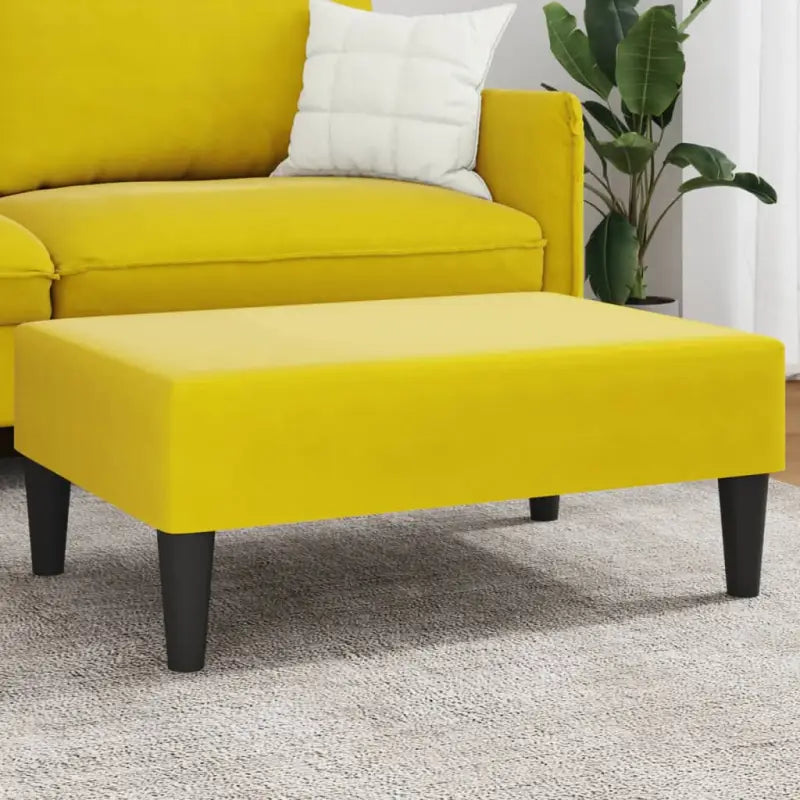 Poefs moderne voetenbank in zachte fluweel voor jouw interieur - Geel / 1 - Poefs