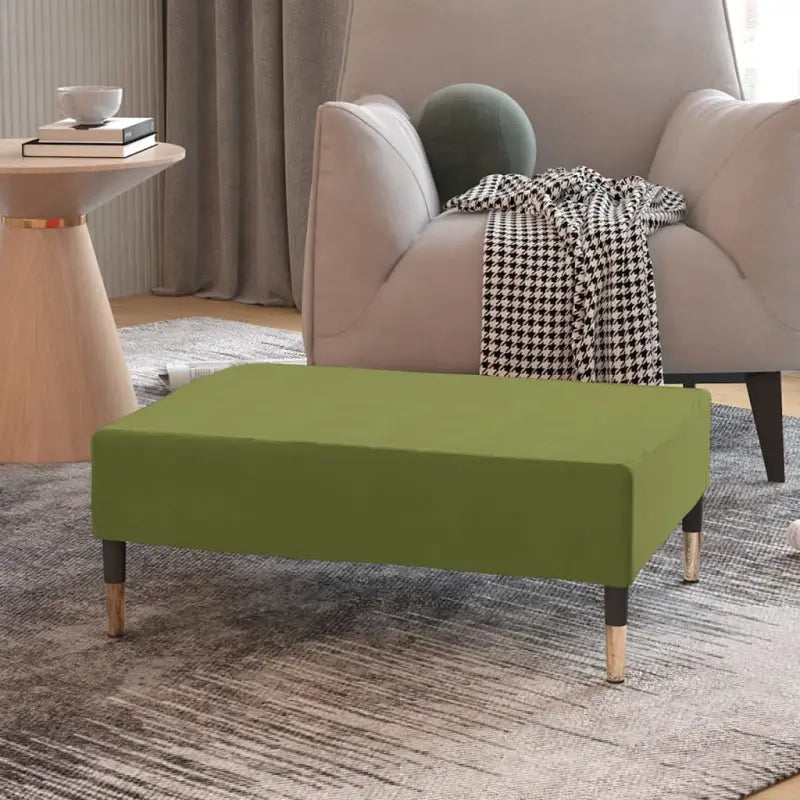 Poefs voetenbank in fluweel voor een stijlvolle woonkamer toevoeging - Lichtgroen / 1 - Poefs