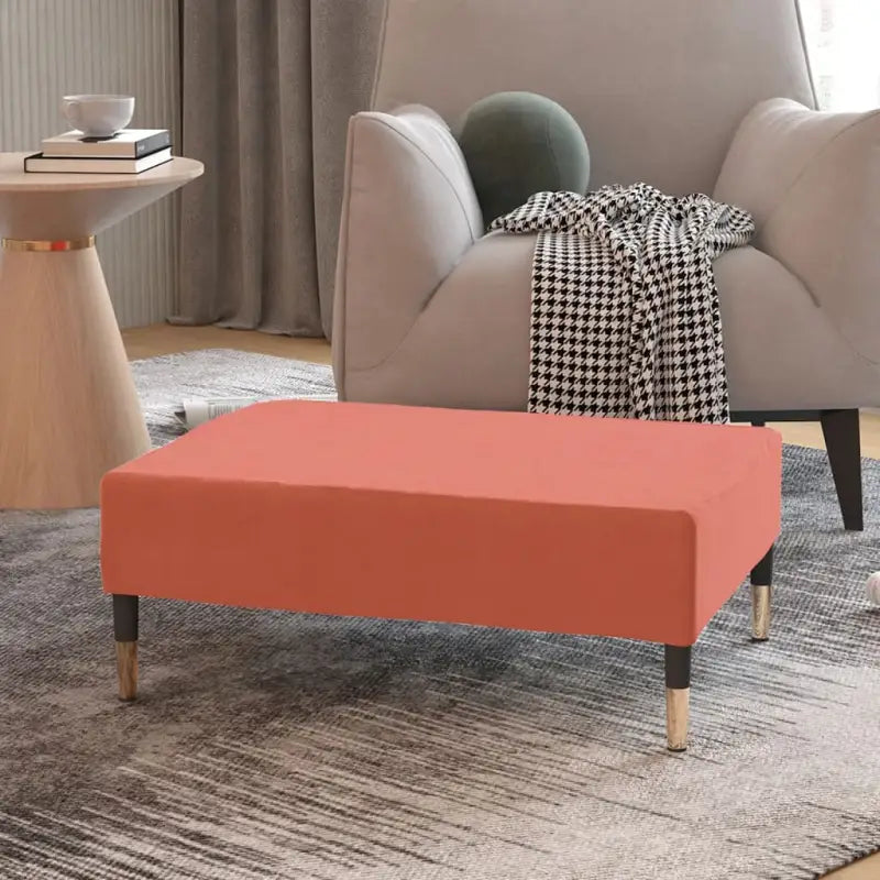 Poefs voetenbank in fluweel voor een stijlvolle woonkamer toevoeging - Roze / 1 - Poefs