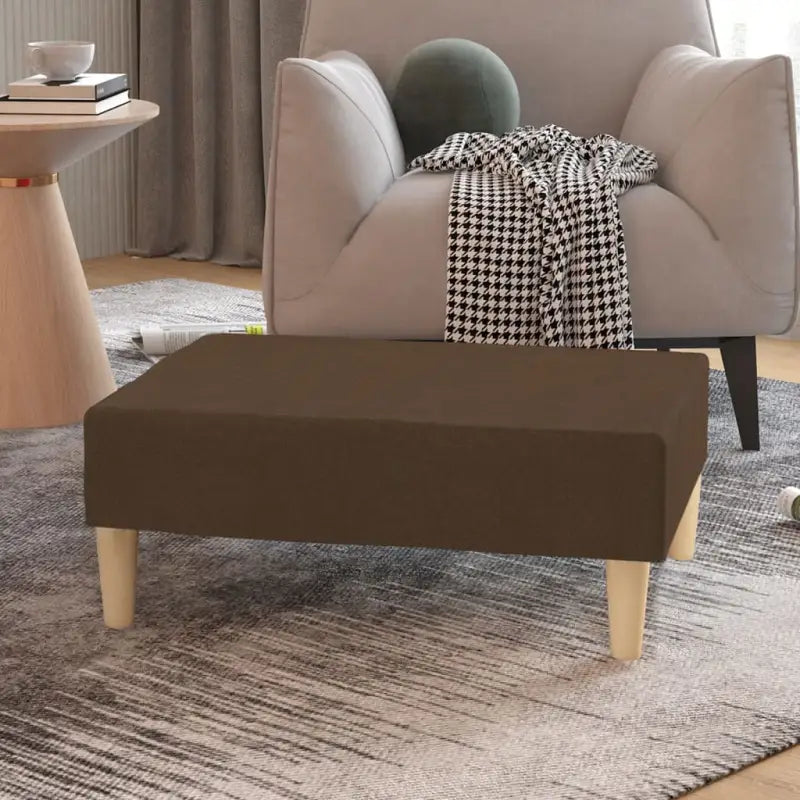 Poefs voetenbank in zachte stof voor een stijlvolle woonkamer - Bruin / 1 - Poefs