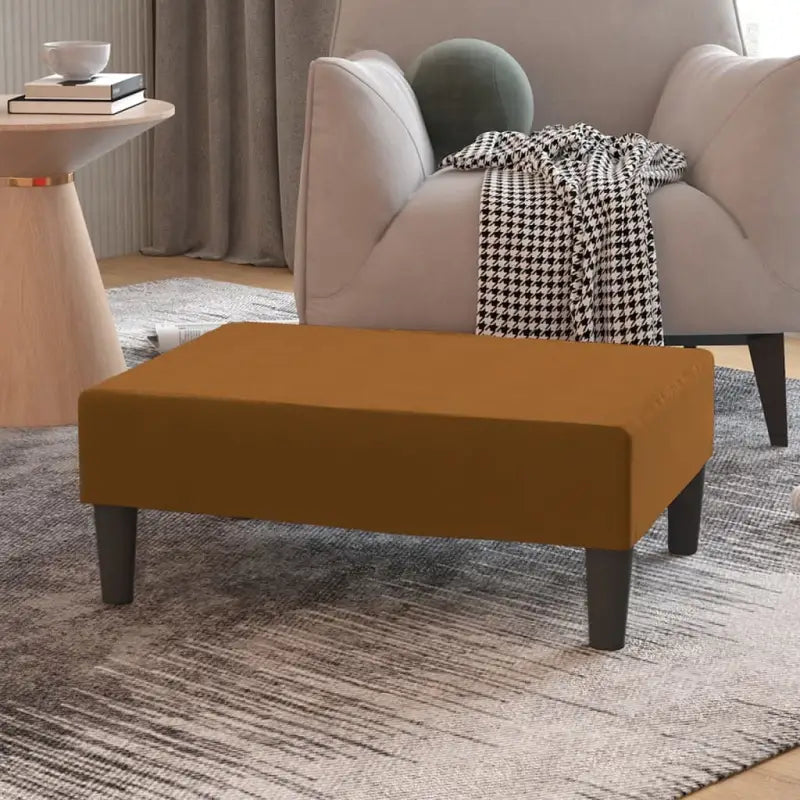 Poefs voetenbank met fluweel voor een stijlvolle woonkamer - Bruin / 1 - Poefs