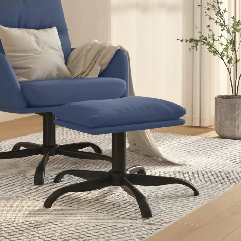 Poefs voetenbank met metalen poten en moderne uitstraling - Blauw / 1 - Poefs