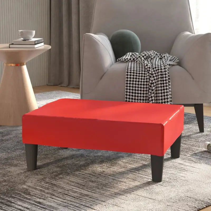 Poefs voetenbank met zacht kunstleer voor comfort en stijl - Rood / 1 - Poefs