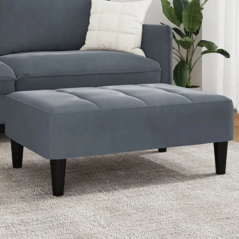 Poefs Zachte Fluwelen Voetenbank voor Modern Interieur - Donkergrijs / 1 - Poefs