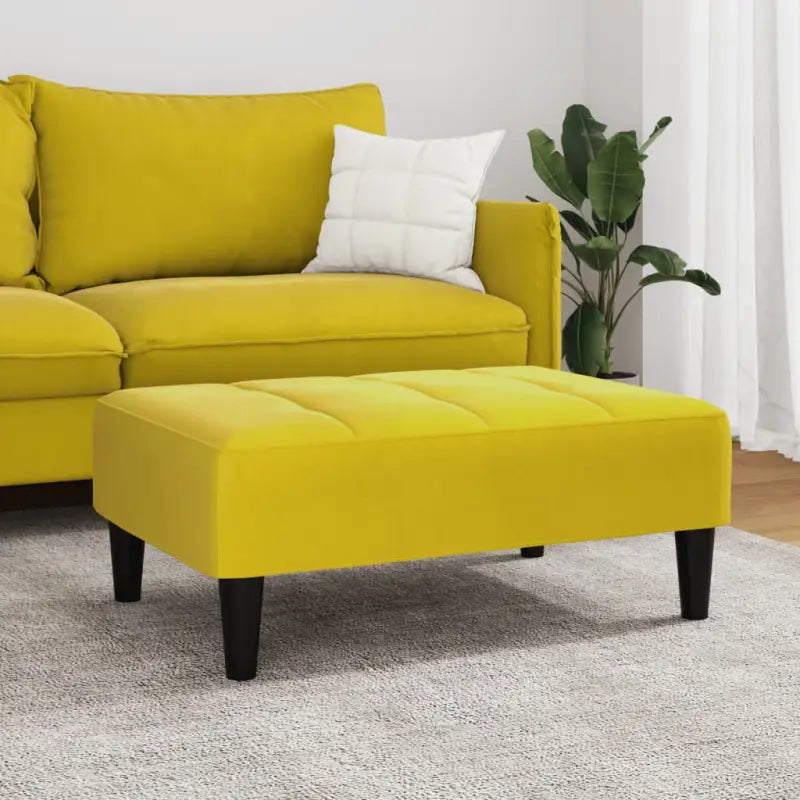 Poefs Zachte Fluwelen Voetenbank voor Modern Interieur - Geel / 1 - Poefs