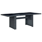 Poly rattan buitentafel met gehard glas voor een moderne buitenruimte - Donkergrijs en zwart / 1 - Tuintafels