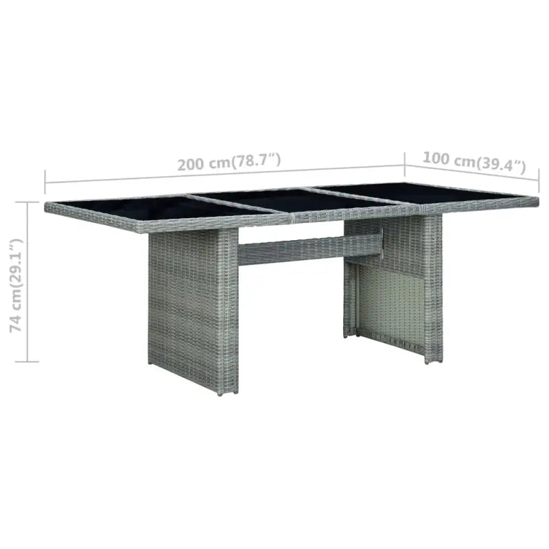 Poly rattan buitentafel met gehard glas voor een moderne buitenruimte - Tuintafels