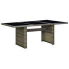 Poly rattan buitentafel met gehard glas voor een moderne buitenruimte - Bruin en zwart / 1 - Tuintafels