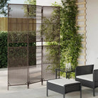 Poly rattan kamerscherm met gegalvaniseerde scharnieren en gemakkelijk schoon - Bruin / 147 x 200 cm / Lijngeweven