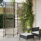 Poly rattan kamerscherm met gegalvaniseerde scharnieren en gemakkelijk schoon - Grijs / 196 x 200 cm / Lijngeweven