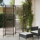 Poly rattan kamerscherm met gegalvaniseerde scharnieren en gemakkelijk schoon - Bruin / 294 x 180 cm / Lijngeweven