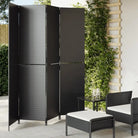 Poly rattan kamerscherm met gegalvaniseerde scharnieren en gemakkelijk schoon - Bruin / 147 x 180 cm / Dichtgeweven