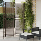 Poly rattan kamerscherm met gegalvaniseerde scharnieren en gemakkelijk schoon - Bruin / 245 x 200 cm / Lijngeweven