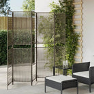 Poly rattan kamerscherm met gegalvaniseerde scharnieren en gemakkelijk schoon - Grijs / 294 x 180 cm / Lijngeweven